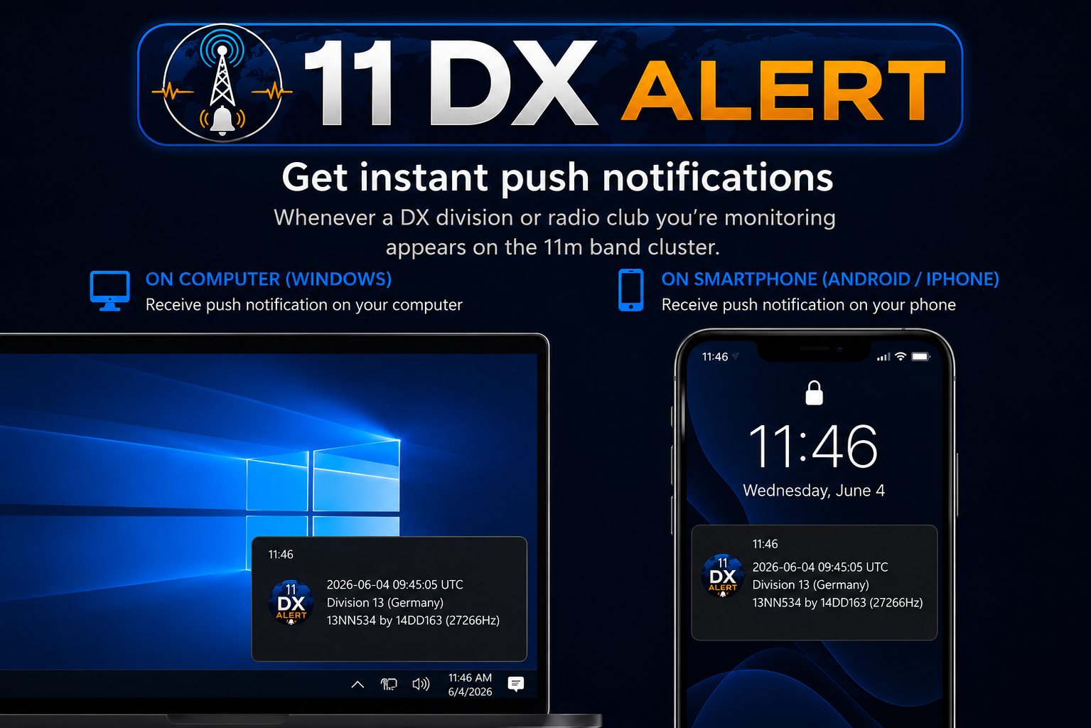 DX Alert push notifications
